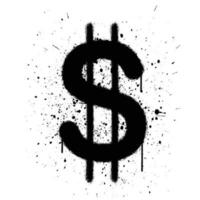 Vector graffiti spray paint dollar sign isolated vector illustration