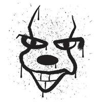 Vector graffiti spray paint joker face isolated vector illustration