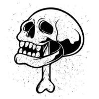 Vector bone in the skull isolated vector illustration