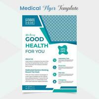 Medical Healthcare flyer and brochure cover page template design vector