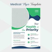 Best Medical Service flyer and poster template design vector