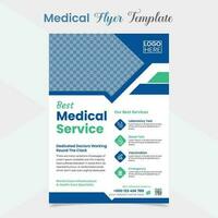 Best Medical Service flyer and poster template design vector