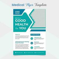Medical Healthcare flyer and brochure cover page template design vector
