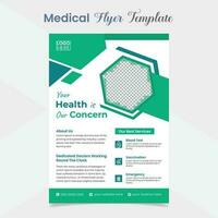 Best Medical Service flyer and poster template design vector