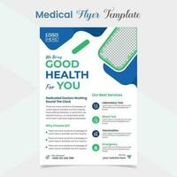 Medical and healthcare flyer and poster template design vector