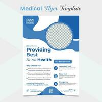 Best Medical Service flyer and poster template design vector