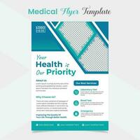 Medical Healthcare flyer and brochure cover page template design vector