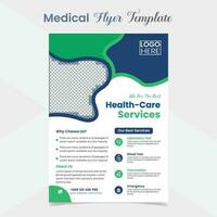 Medical Healthcare flyer and brochure cover page template design vector