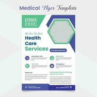 Medical healthcare flyer and poster template design vector