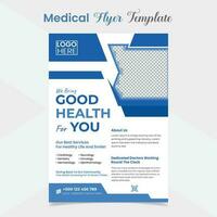 Medical healthcare flyer and poster template design vector