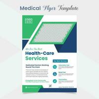 Medical flyer and brochure cover page template design vector