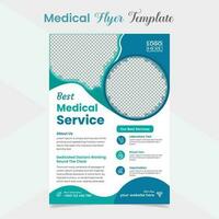 Medical and healthcare flyer and poster template design vector