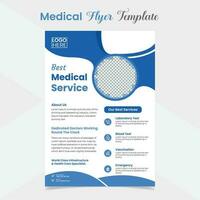 Medical and healthcare flyer and poster template design vector