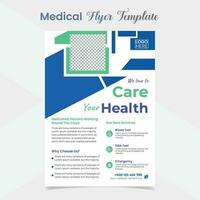 Medical Healthcare flyer and brochure cover page template design vector