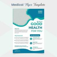 Medical healthcare flyer and poster template design vector