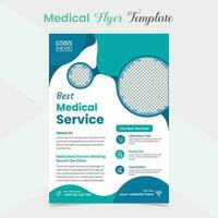 Medical healthcare flyer and poster template design vector