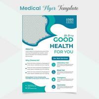 Medical and healthcare flyer and poster template design vector