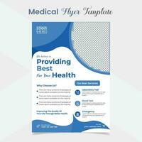 Medical flyer and brochure cover page template design vector