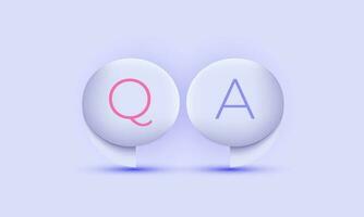 illustration vector speech bubble q letters questions answers icon 3d symbols isolated on background