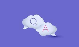 modern 3d realistic speech bubble letters questions illustration trendy icon style object symbols isolated on background vector