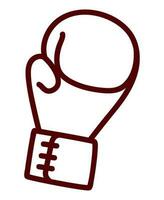 boxing glove silhouette over white vector