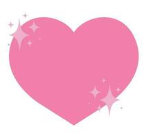 shiny pink heart over white vector