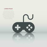 Joystick sign icon in flat style. Gamepad vector illustration on white isolated background. Gaming console controller business concept.