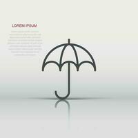 Umbrella icon in flat style. Parasol vector illustration on white isolated background. Umbel business concept.