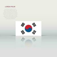 South Korea flag icon in flat style. National sign vector illustration. Politic business concept.