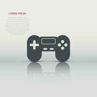 Joystick sign icon in flat style. Gamepad vector illustration on white isolated background. Gaming console controller business concept.