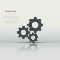 Gear vector icon in flat style. Cog wheel illustration on white background. Gearwheel cogwheel business concept.