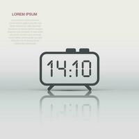 Clock sign icon in flat style. Time management vector illustration on white isolated background. Timer business concept.