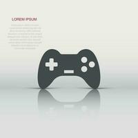 Joystick sign icon in flat style. Gamepad vector illustration on white isolated background. Gaming console controller business concept.