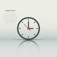 Clock sign icon in flat style. Time management vector illustration on white isolated background. Timer business concept.