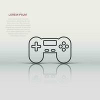 Joystick sign icon in flat style. Gamepad vector illustration on white isolated background. Gaming console controller business concept.