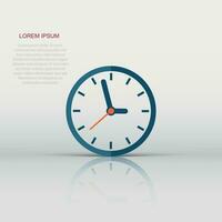 Clock sign icon in flat style. Time management vector illustration on white isolated background. Timer business concept.