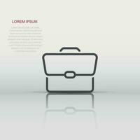 Briefcase sign icon in flat style. Suitcase vector illustration on white isolated background. Baggage business concept.