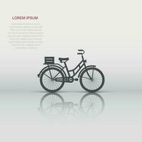 Bicycle sign icon in flat style. Bike vector illustration on white isolated background. Cycling business concept.