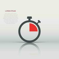 Clock sign icon in flat style. Time management vector illustration on white isolated background. Timer business concept.