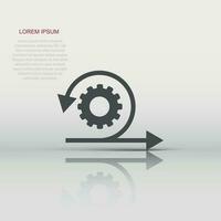 Agile icon in flat style. Flexible vector illustration on white isolated background. Arrow cycle business concept.