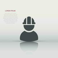 construcción trabajador icono en plano estilo. fábrica empleado vector ilustración en blanco aislado antecedentes. arquitecto gerente negocio concepto.