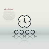 Timeline icon in flat style. Progress vector illustration on white isolated background. Diagram business concept.