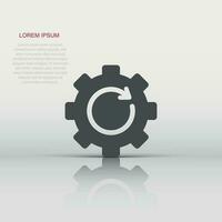 Recovery gear icon in flat style. Repeat vector illustration on white isolated background. Rotation business concept.