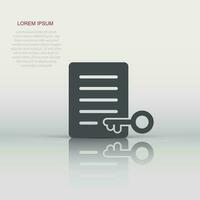 Password account icon in flat style. Keyword vector illustration on white isolated background. Key combination business concept.