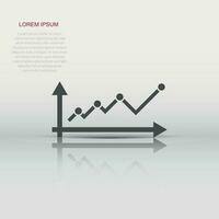 Market trend icon in flat style. Financial growth vector illustration on white isolated background. Increase business concept.