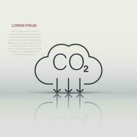 icono de co2 en estilo plano. ilustración vectorial de emisión sobre fondo blanco aislado. concepto de negocio de reducción de gas. vector