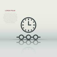 Timeline icon in flat style. Progress vector illustration on white isolated background. Diagram business concept.