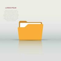 File folder icon in flat style. Documents archive vector illustration on white isolated background. Storage business concept.