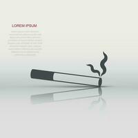 Cigarette icon in flat style. Smoke vector illustration on white isolated background. Nicotine business concept.