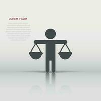 Ethic balance icon in flat style. Honesty vector illustration on isolated background. Decision business concept.